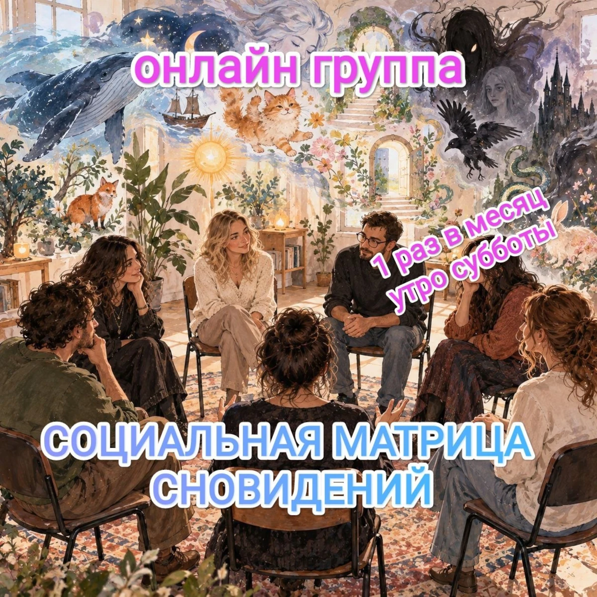 Группа поддержки «СОЦИАЛЬНАЯ МАТРИЦА СНОВИДЕНИЙ (Онлайн, 1 раз в месяц)»